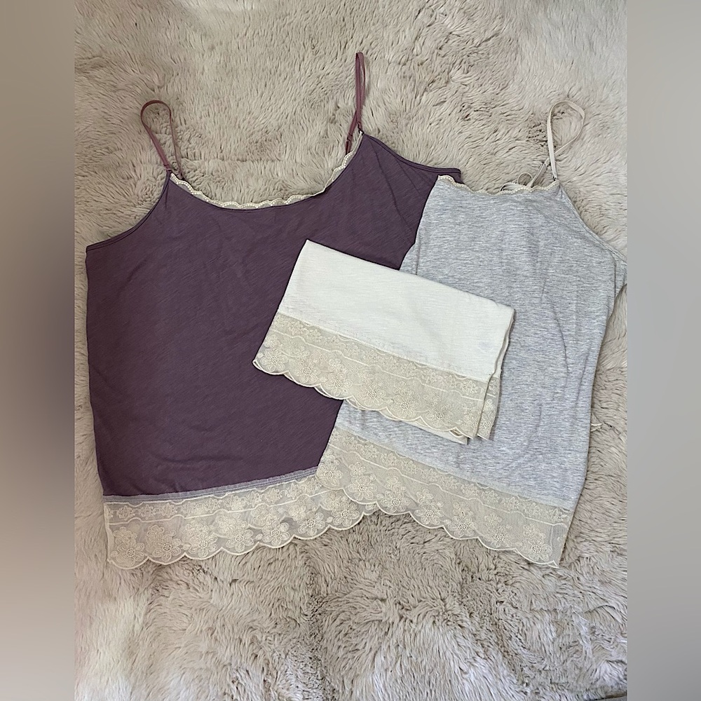 American Eagle Lace Trim Cami Set